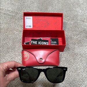 Disney Ray-Ban Black Sunglasses with Red Case and Box